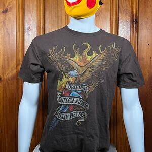 Zion Rootswear M Vintage Graphic Tee Brown Medium